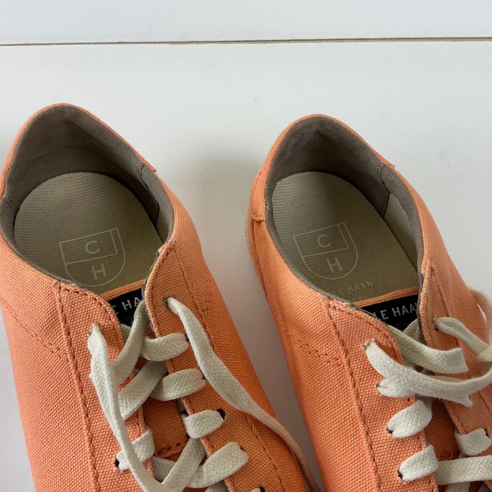Cole Haan Women's Canvas Sneakers Peach Casual Lace Up Shoes Size 7B - Picture 3 of 9